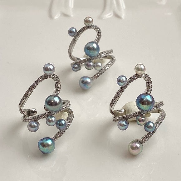 R41-Handmade High Quality Akoya Pearl S925 Adjustable Ring - Picture 6 of 9